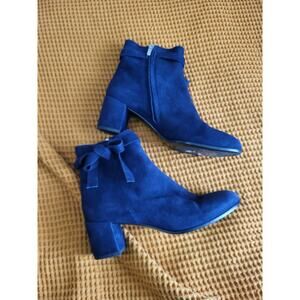 Margaux X Gal meets Glam Collection The Boot in Navy Suede 38.5 8.5 GUC